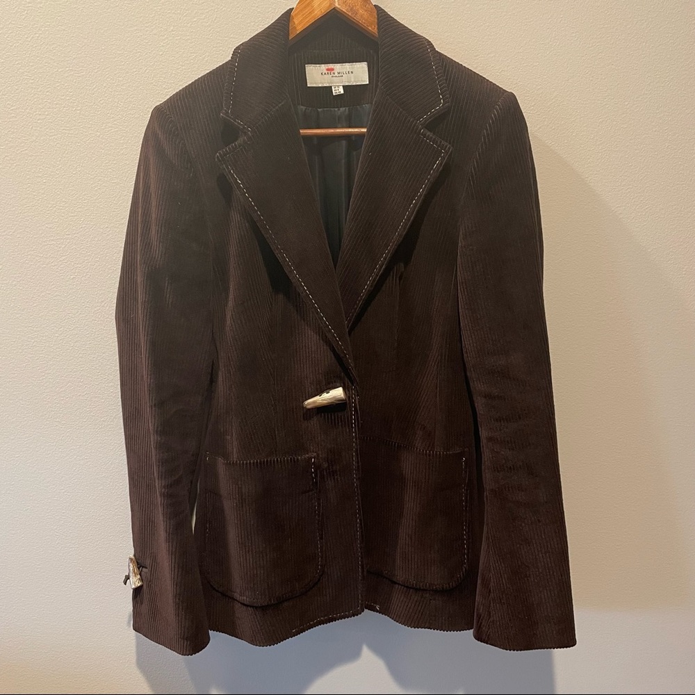 Vintage Chocolate Brown Corduroy Blazer